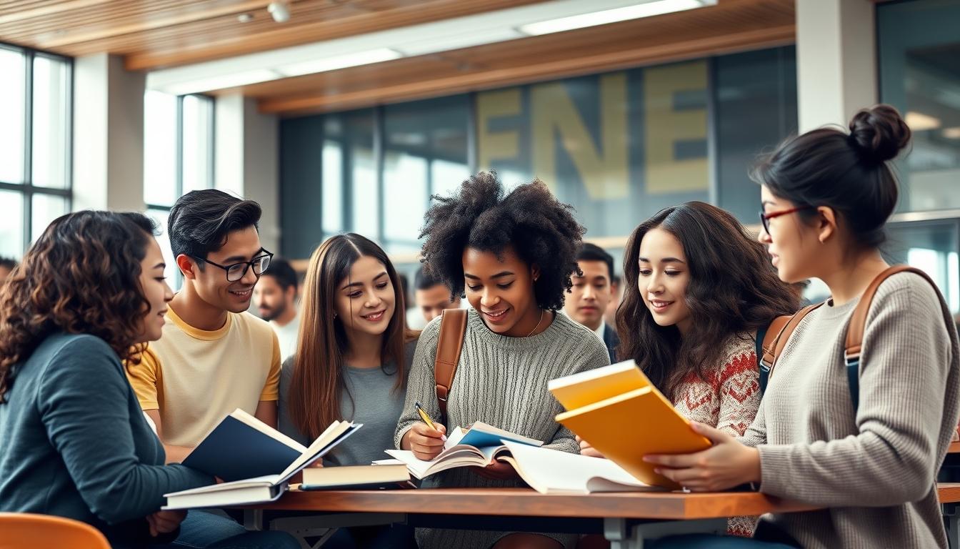 Student using a study guide to organize academic notes