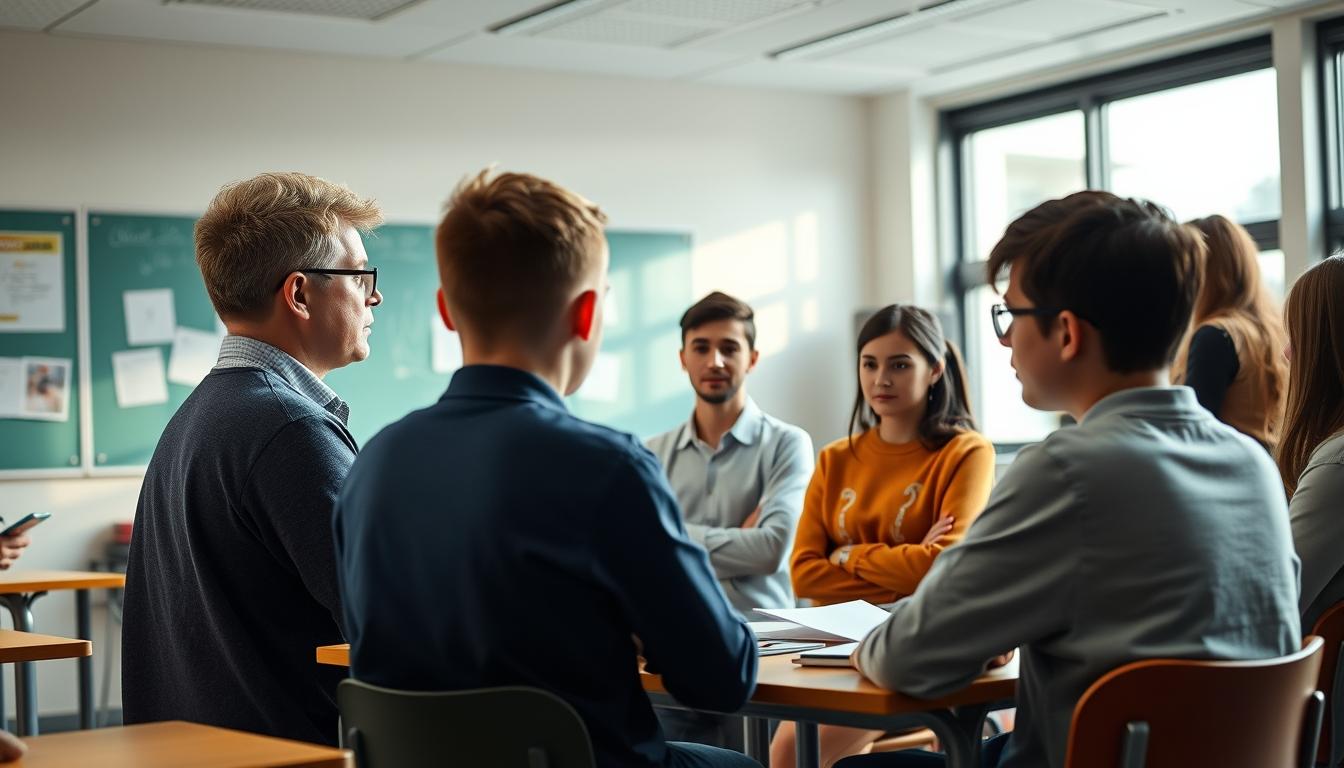 Student using learning strategies while studying